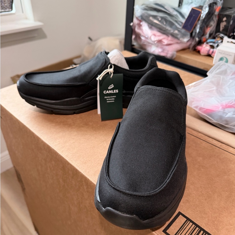 Men's Black Slip-On Loafers